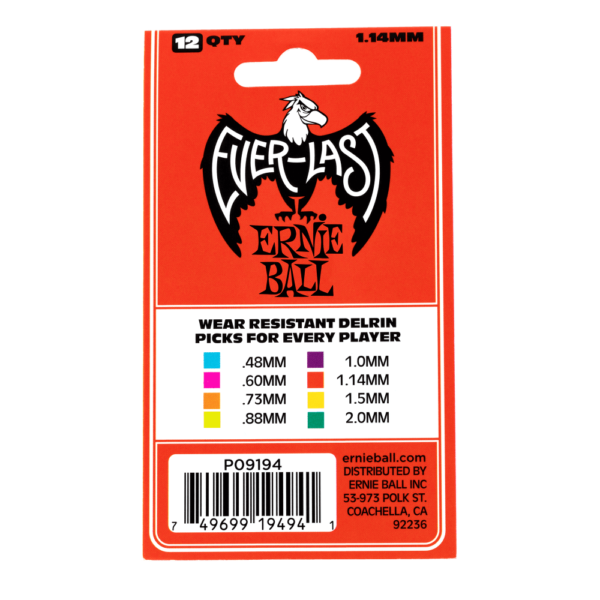 1.14MM RED EVERLAST PICKS 12-PACK