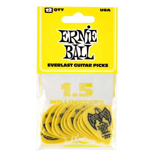 1.5MM YELLOW EVERLAST PICKS 12-PACK