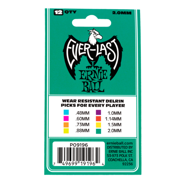 2.0MM TEAL EVERLAST PICKS 12-PACK