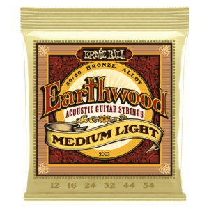 EARTHWOOD MEDIUM LIGHT 80/20 BRONZE ACOUSTIC GUITAR STRINGS - 12-54 GAUGE