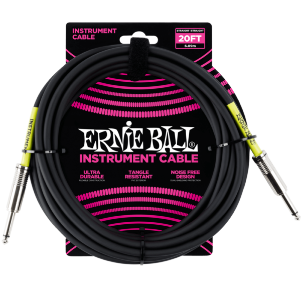 20' STRAIGHT / STRAIGHT INSTRUMENT CABLE - BLACK