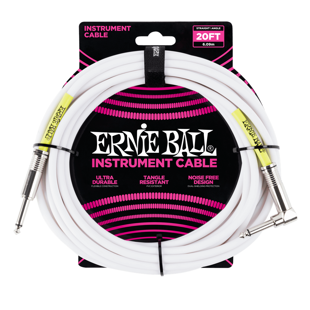 20' STRAIGHT / ANGLE INSTRUMENT CABLE - WHITE