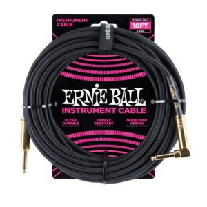 10' BRAIDED STRAIGHT / ANGLE INSTRUMENT CABLE - BLACK